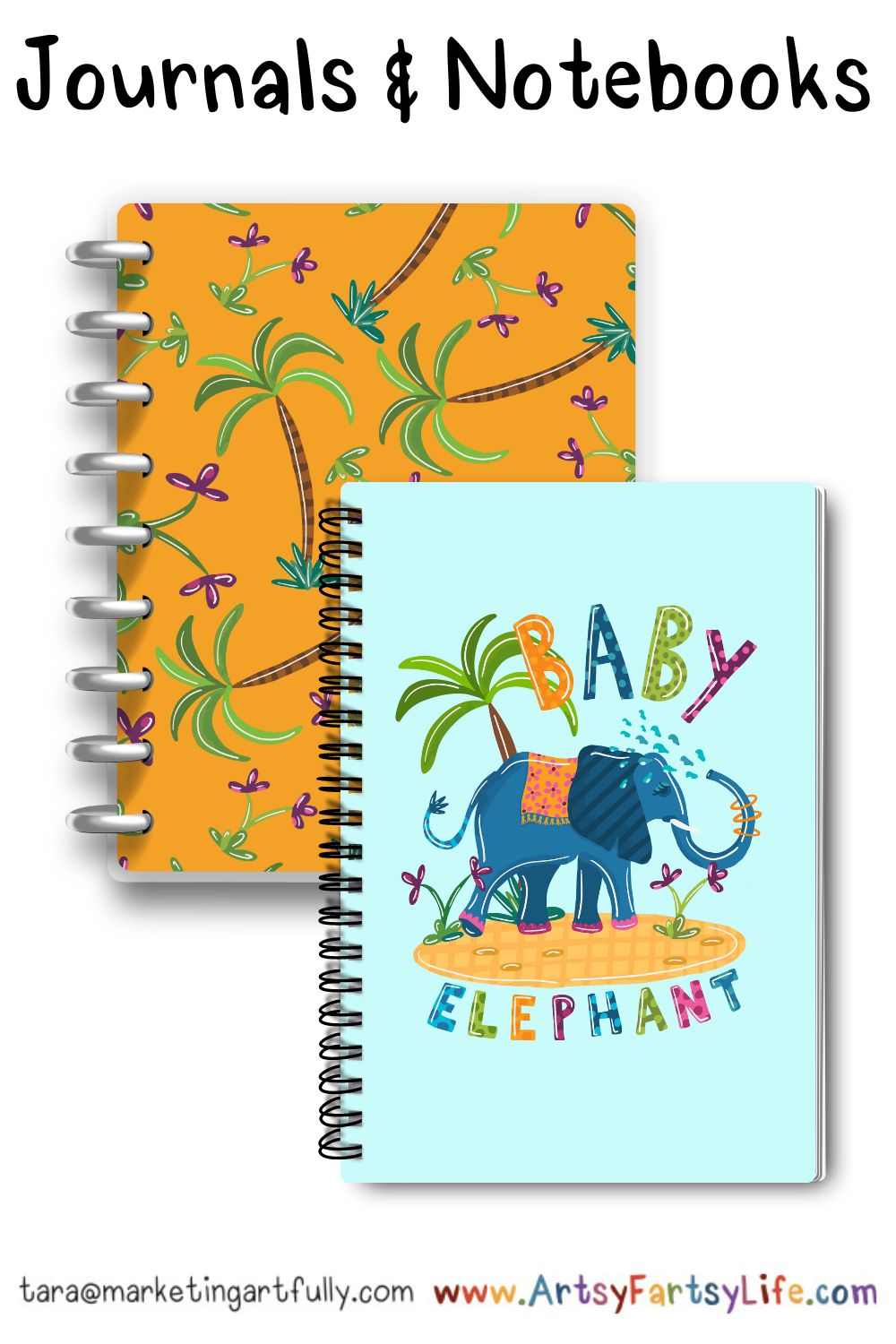 Baby Elephant Surface Design For Journals and Notebooks