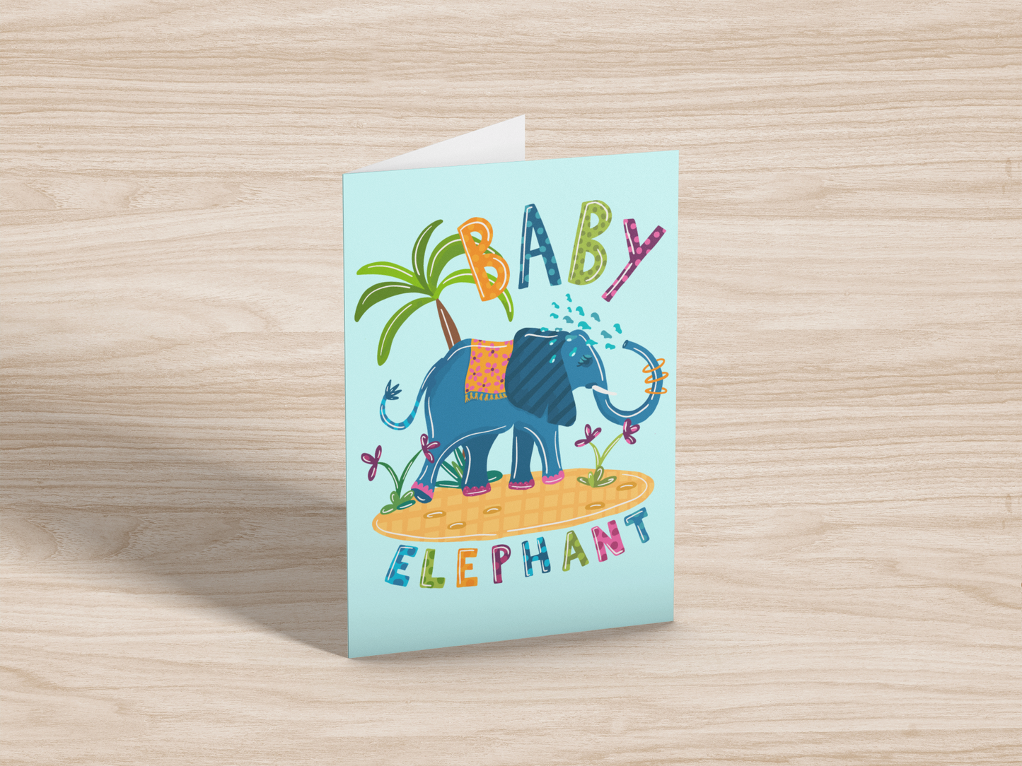 Baby Elephant Surface Design For Greeting Cards and Stationery