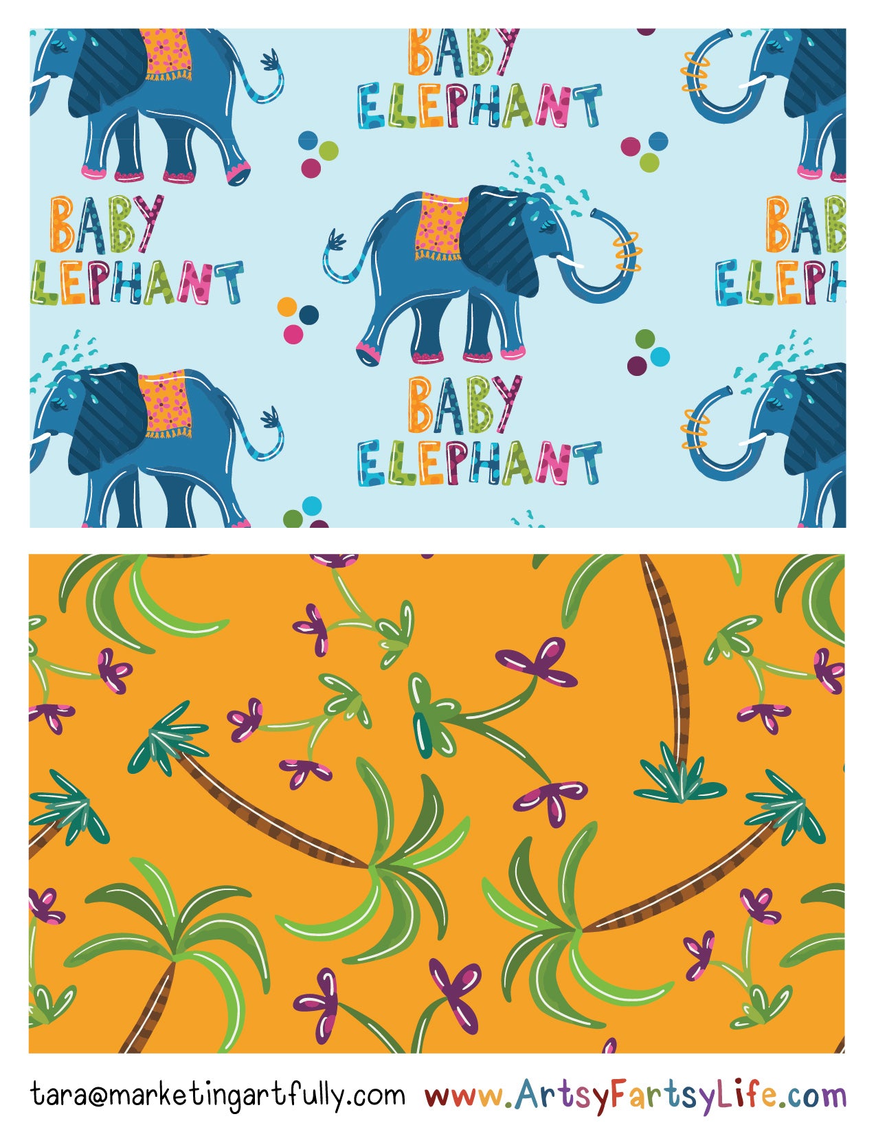 Baby Elephant Surface Design For Packaging