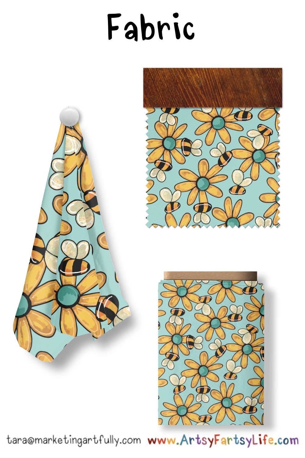 Lady Bee Bear Surface Design for Fabric