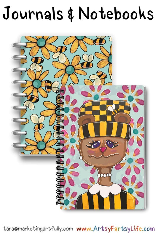 Lady Bee Bear Surface Design for Journals and Notebooks