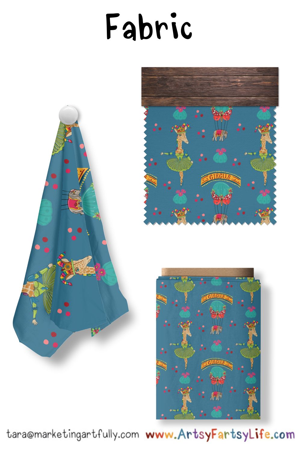 Dancing Giraffe Surface Design For Fabric