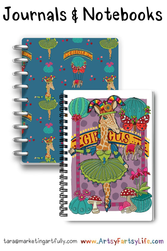 Dancing Giraffe Surface Design For Journals or Notebooks