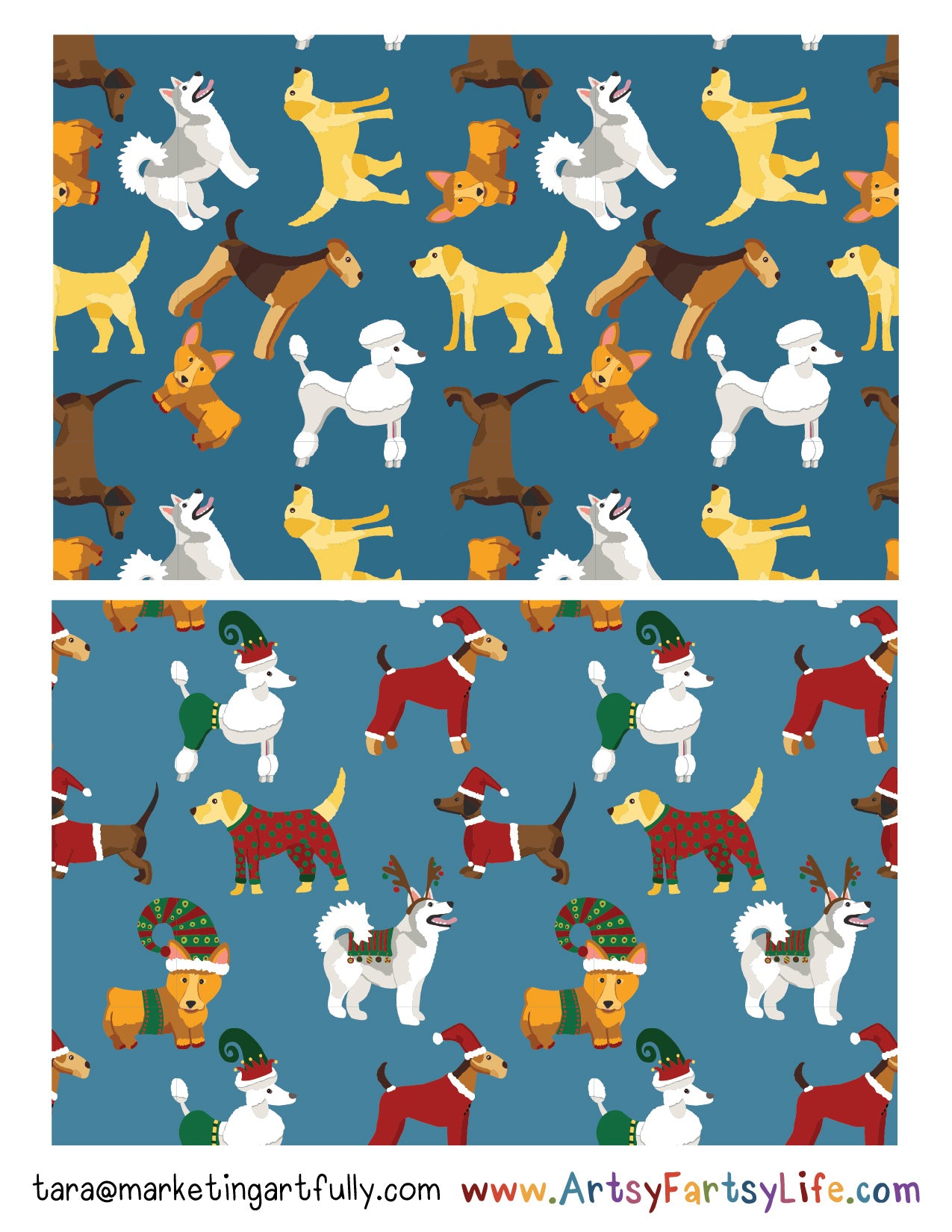 Everyday Dogs 1 Surface Design For Greeting Cards and Stationery
