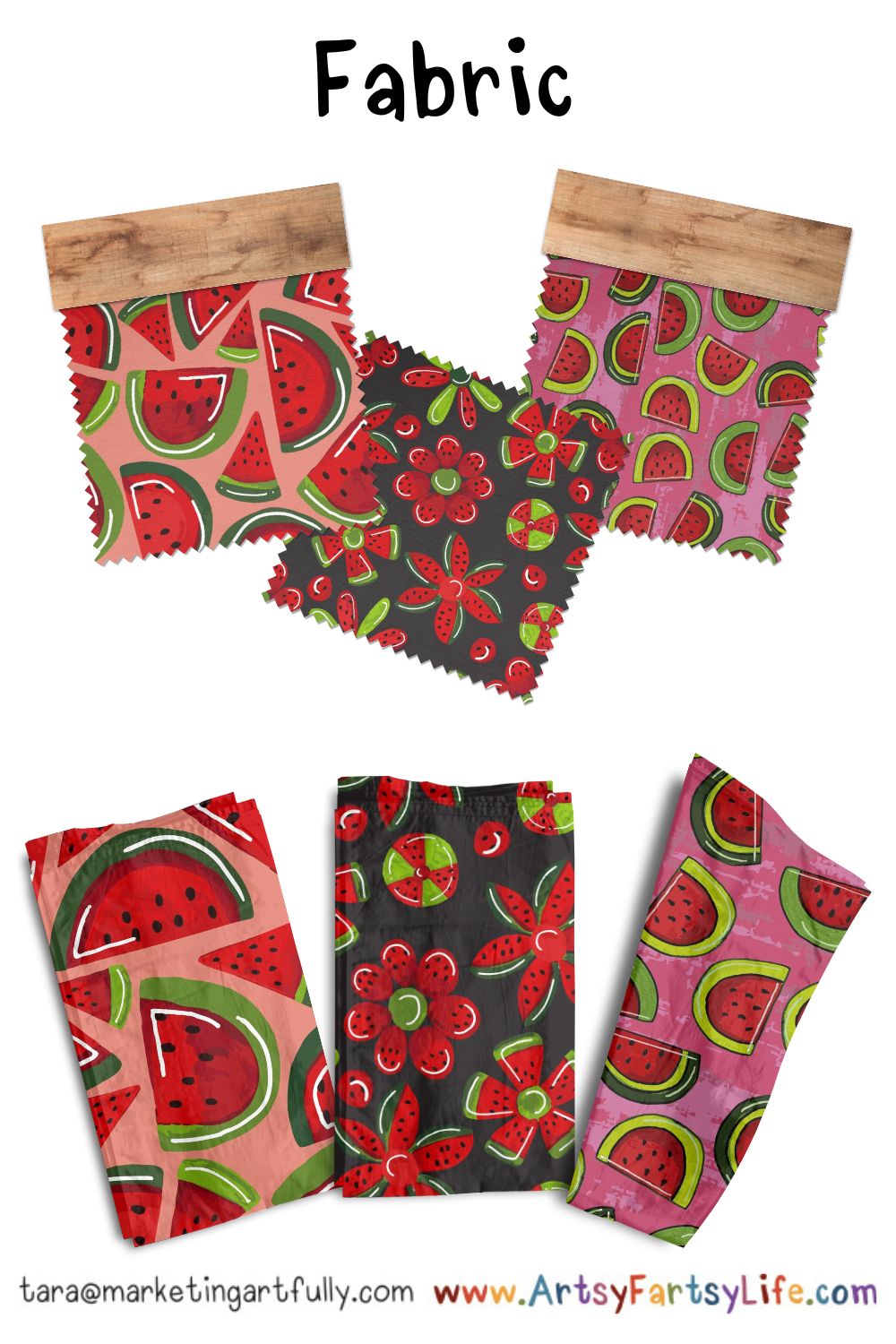 Watermelon Woman Surface Design For Fabric