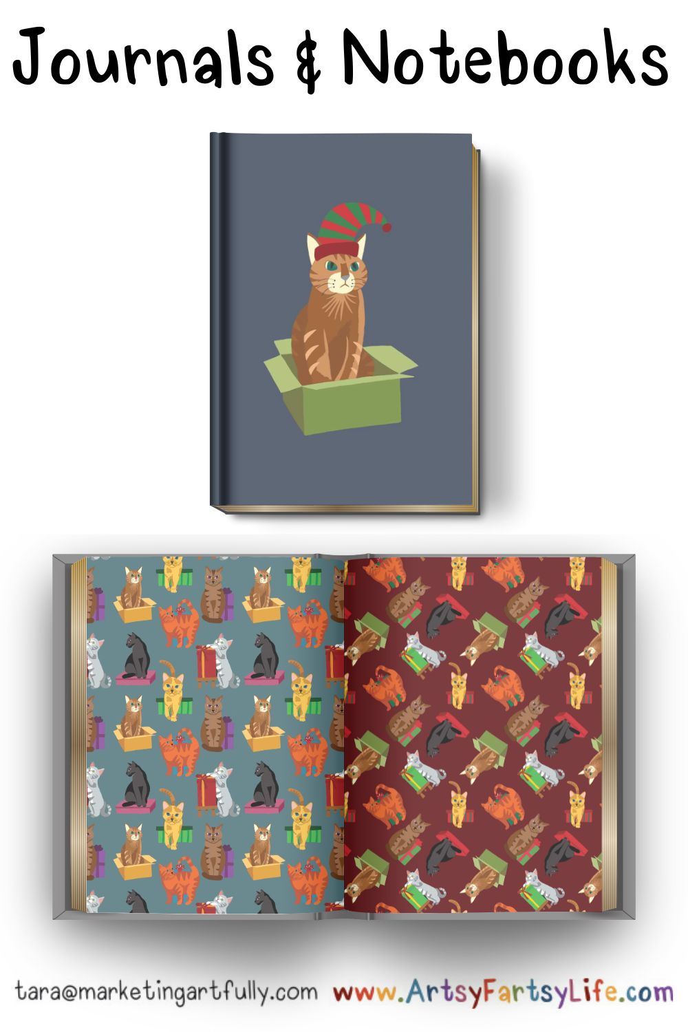 Everyday Cats 1 Surface Design For Journals and Notebooks