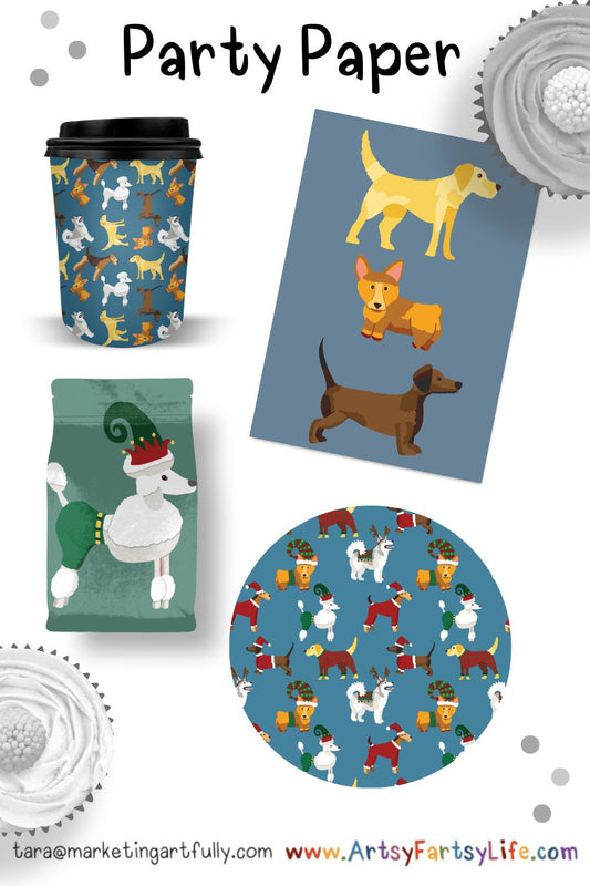 Everyday Dogs 1 Surface Design For Party Paper